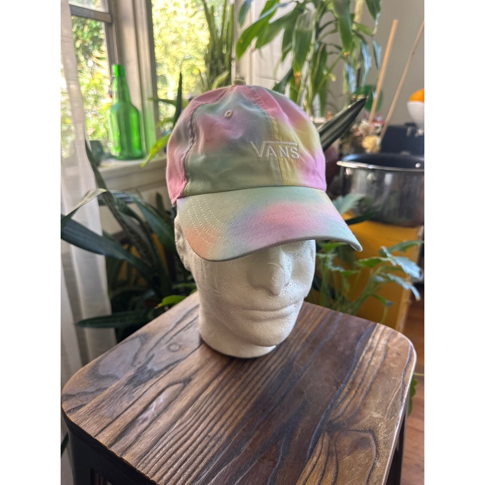 Vans Court Side Pastel Tie Dye Baseball Cap Adjustable Strapback Hat Pink Green